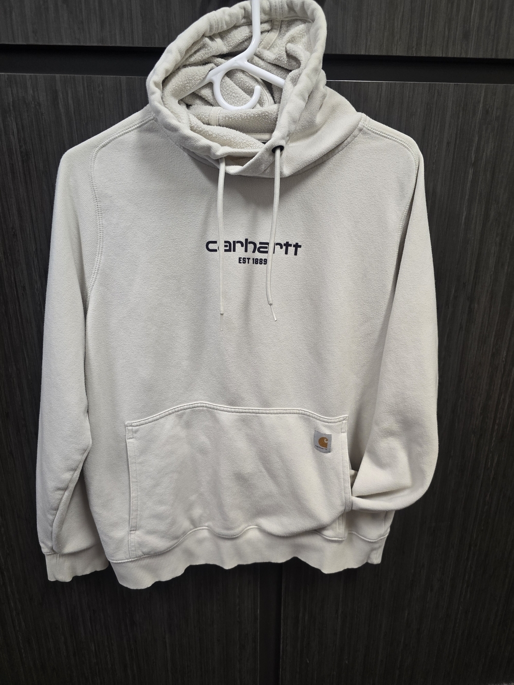 Carhartt Force Hoodie Youth Large 12-14 Relaxed Fit Cream Pullover